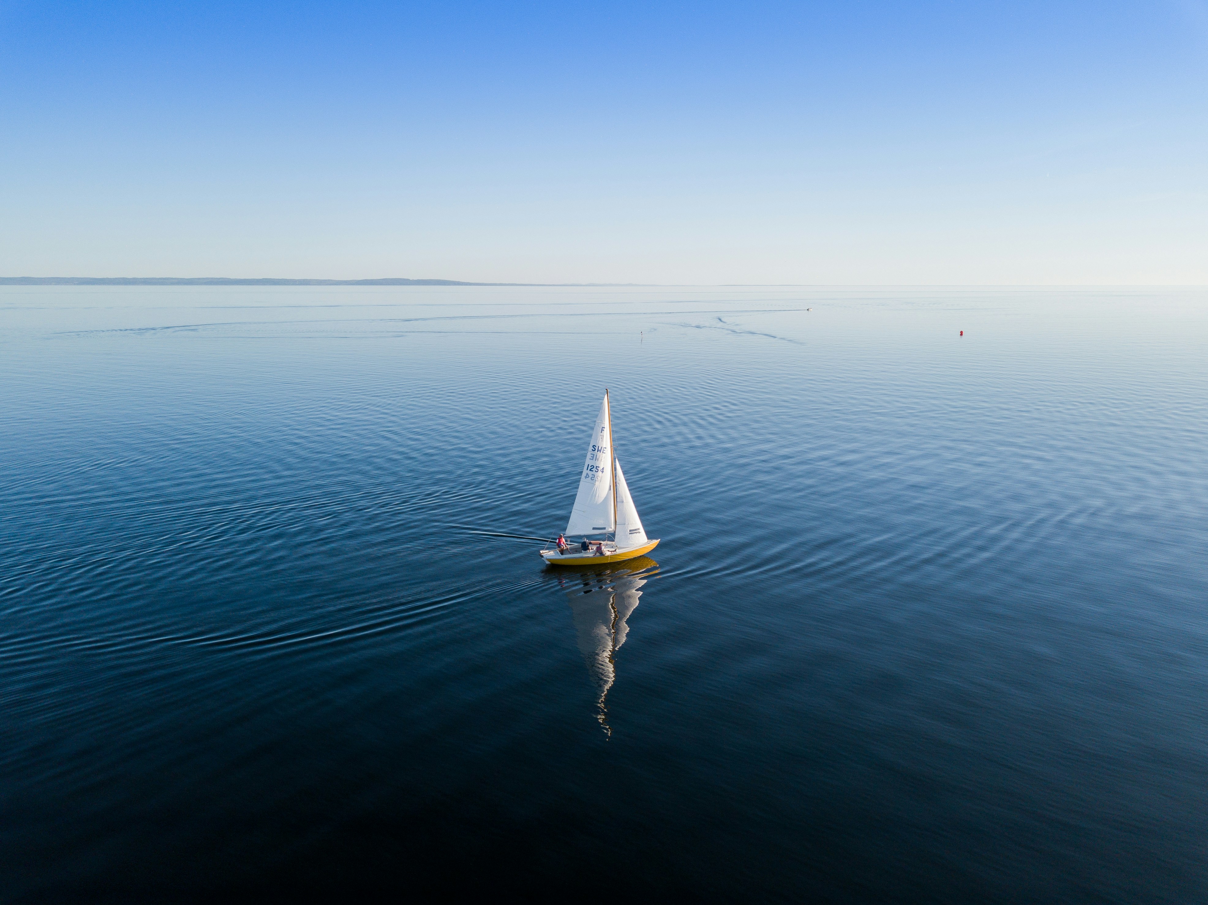 Segelboot von oben